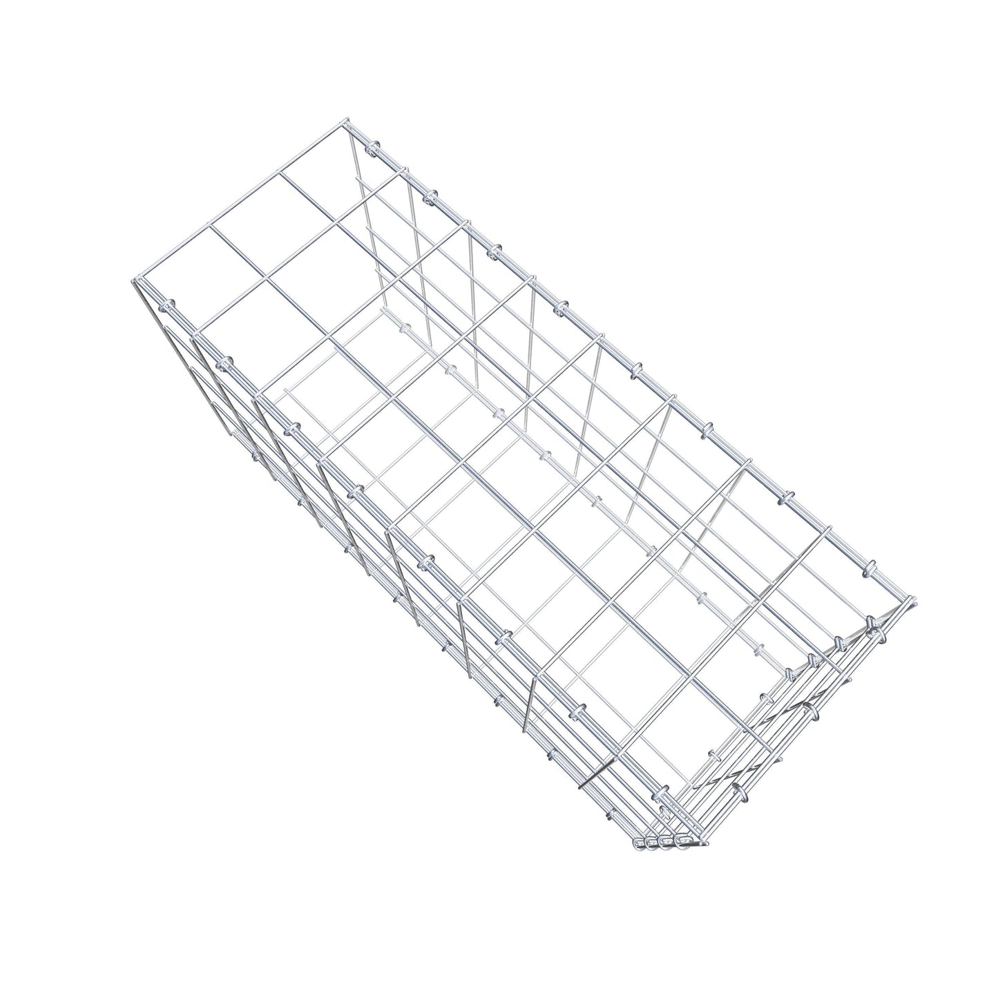 Typ 2 påbyggnadsgabion 80 cm x 40 cm x 30 cm (L x H x D), maskstorlek 10 cm x 10 cm, C-ring