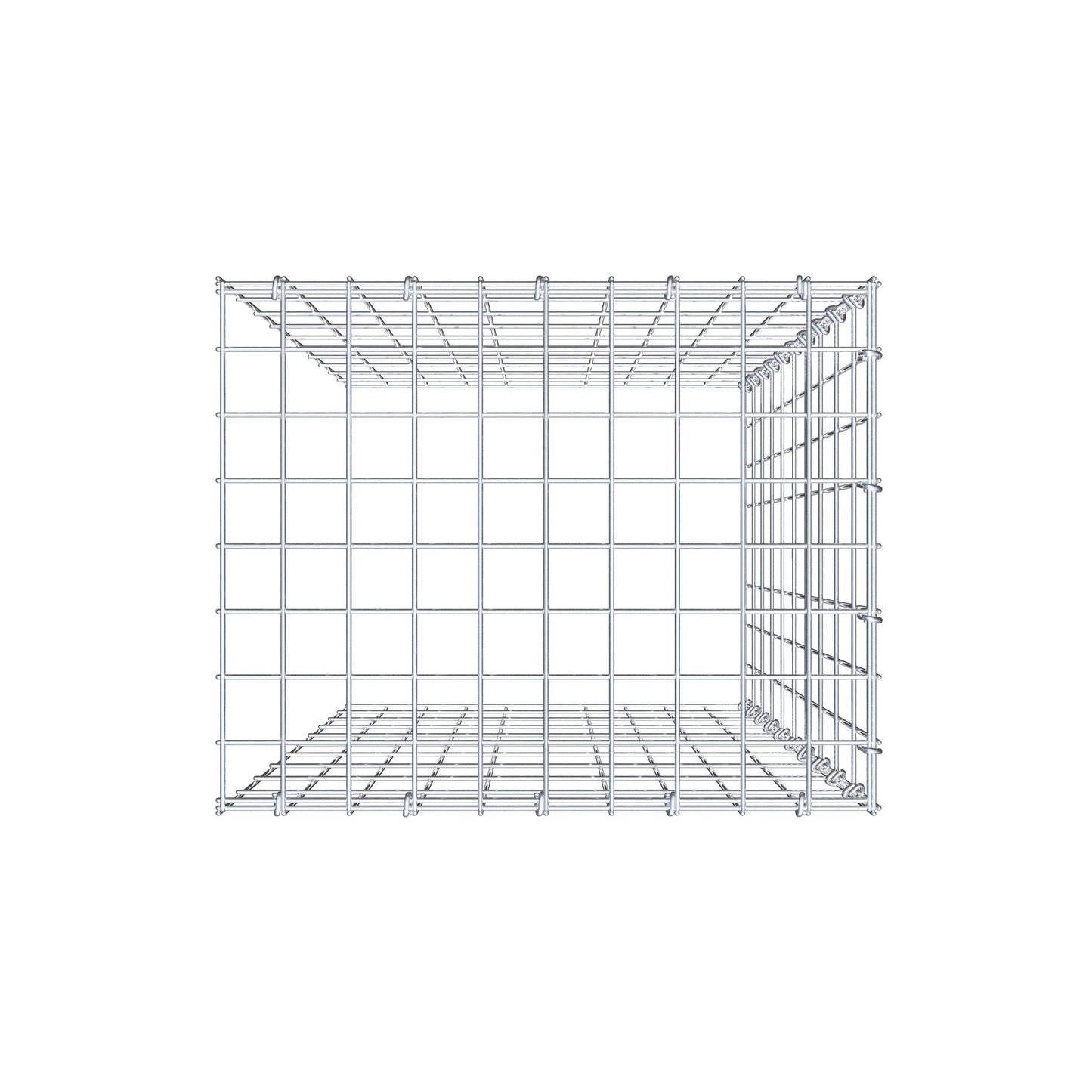 Typ 4 påbyggnadsgabion 100 cm x 50 cm x 40 cm (L x H x D), maskstorlek 5 cm x 10 cm, C-ring