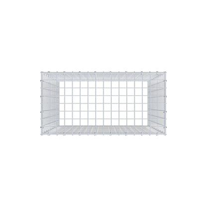 Typ 3 påbyggnadsgabion 100 cm x 80 cm x 40 cm (L x H x D), maskstorlek 5 cm x 5 cm, C-ring
