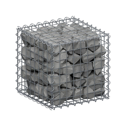 Gabione 40 cm x 40 cm x 40 cm (L x H x T), Maschenweite 5 cm x 5 cm, Spirale
