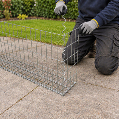 Gabion 100 cm x 50 cm x 20 cm (L x H x D), maskstorlek 5 cm x 10 cm, spiral