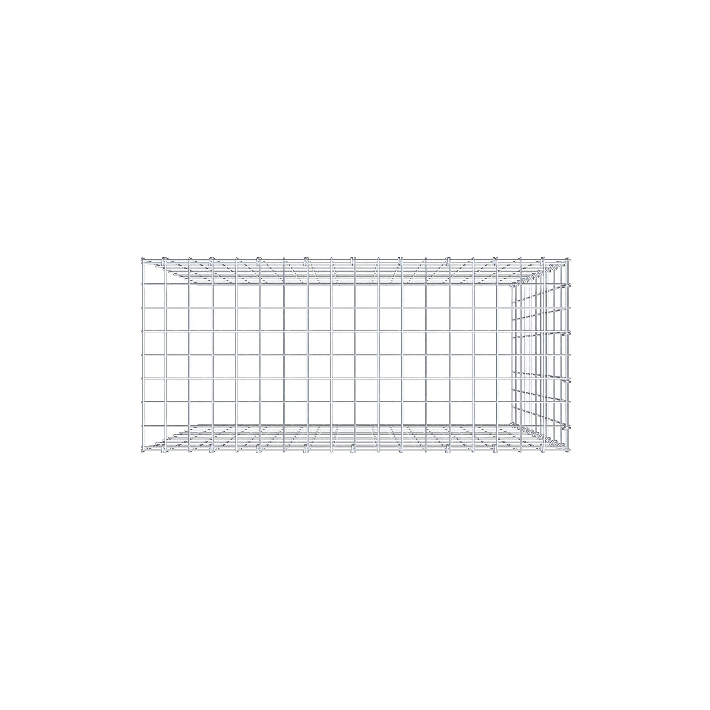 Monteret gabion type 4 100 cm x 90 cm x 40 cm (L x H x D), maskestørrelse 5 cm x 10 cm, C-ring