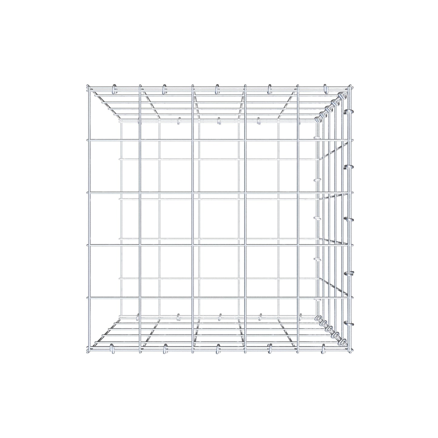 Mounted gabion type 2 50 cm x 50 cm x 50 cm (L x H x D), mesh size 10 cm x 10 cm, C-ring