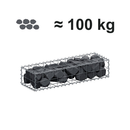 Gabion 100 cm x 20 cm x 30 cm (L x H x D), maskestørrelse 10 cm x 10 cm, spiral