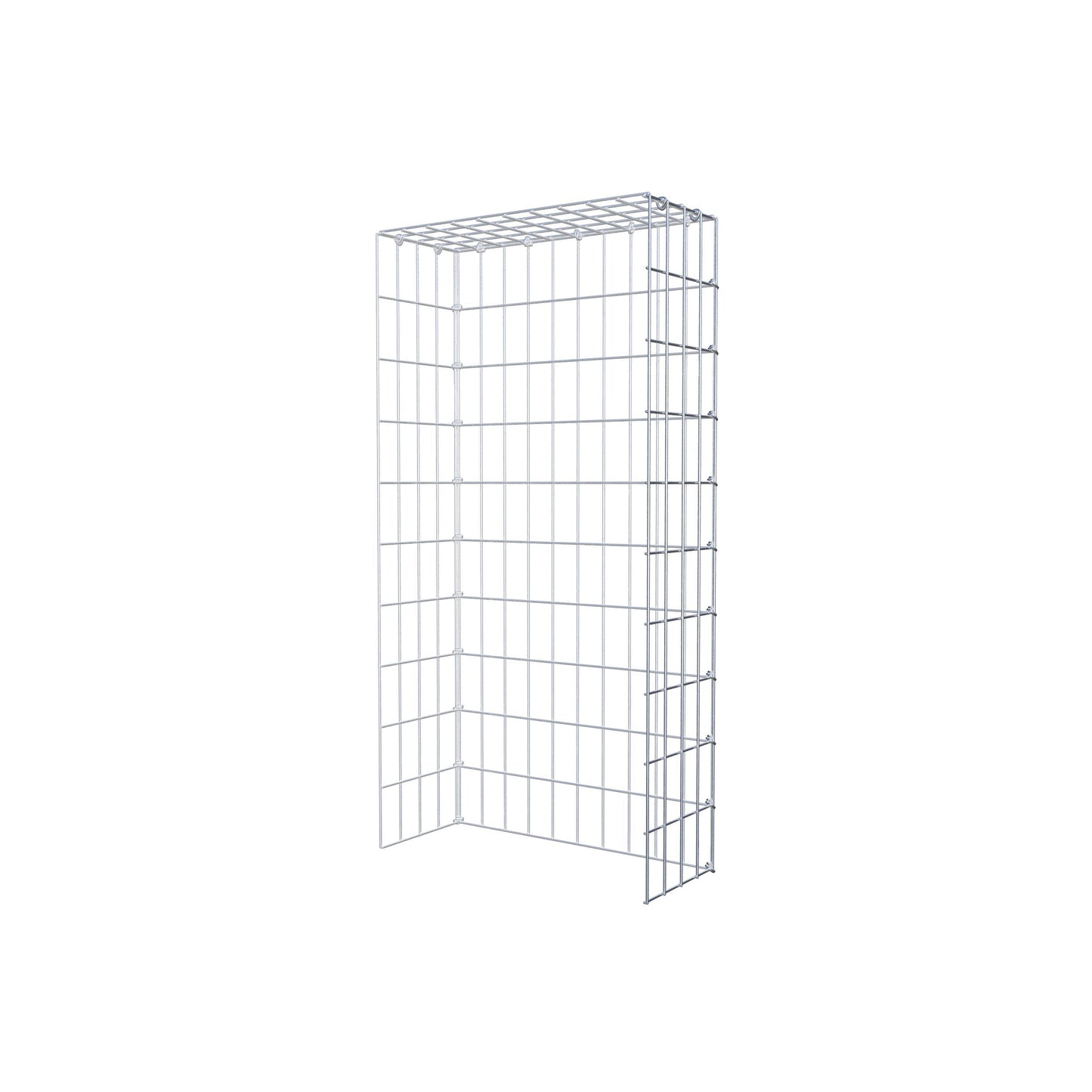 Mounted gabion type 4 100 cm x 20 cm x 50 cm (L x H x D), mesh size 5 cm x 10 cm, C-ring