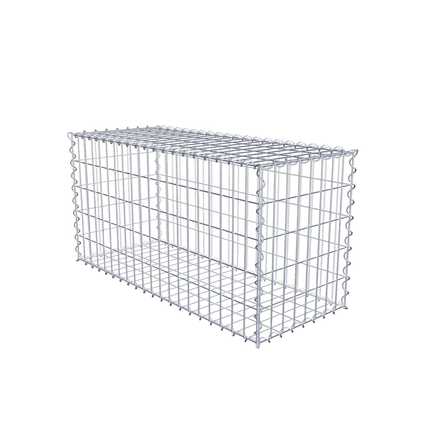 Gabião 100 cm x 50 cm x 40 cm (C x A x P), malhagem 5 cm x 10 cm, espiral