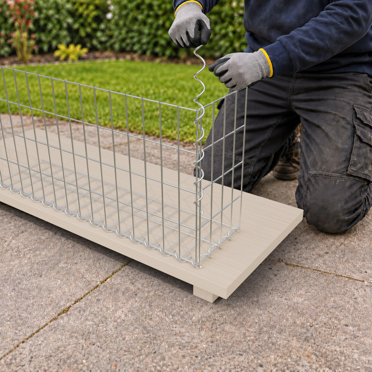 Gabion 80 cm x 40 cm x 20 cm (L x H x D), maskestørrelse 5 cm x 10 cm, spiral