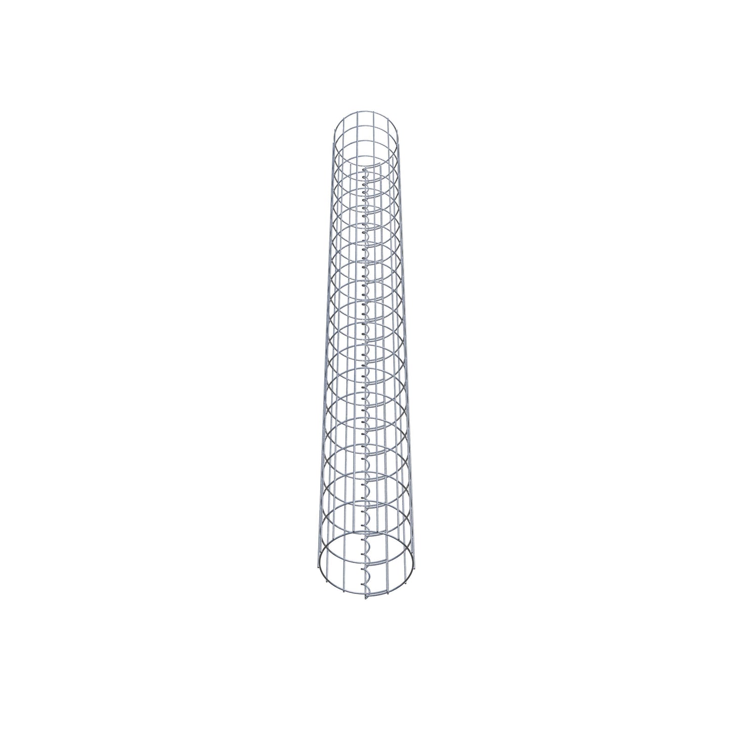 Rund gabionsøjle, varmgalvaniseret, 22 cm diameter, 200 cm højde, MW 5 cm x 10 cm