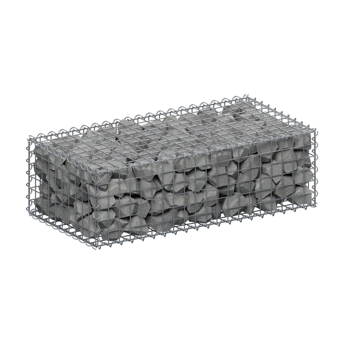 Gabion 100 cm x 30 cm x 50 cm (L x H x D), maskstorlek 5 cm x 5 cm, spiral