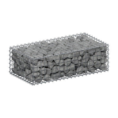 Gabion 100 cm x 30 cm x 50 cm (L x H x D), maskstorlek 5 cm x 5 cm, spiral