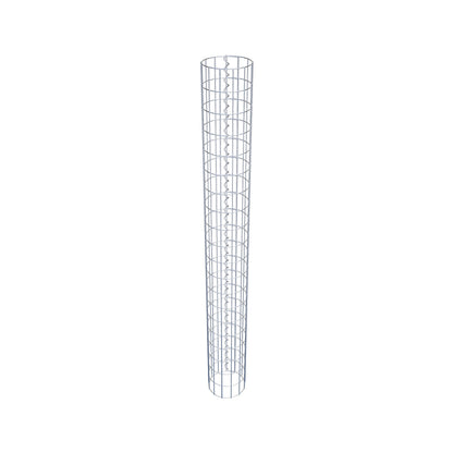 Rund gabionsøjle, varmgalvaniseret, 22 cm diameter, 200 cm højde, MW 5 cm x 10 cm