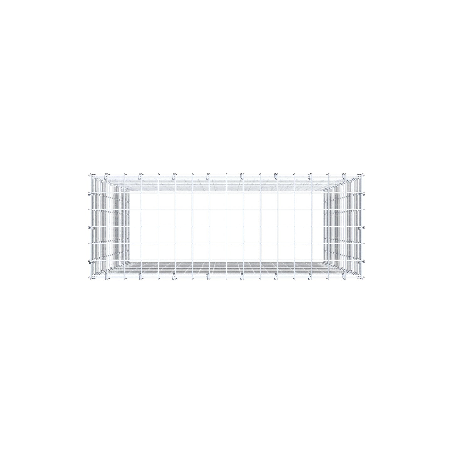 Monteret gabion type 3 100 cm x 80 cm x 30 cm (L x H x D), maskestørrelse 5 cm x 5 cm, C-ring