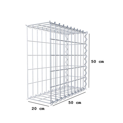 Gabion rapporté type 2 50 cm x 50 cm x 20 cm (L x H x P), mailles 5 cm x 10 cm, spirale