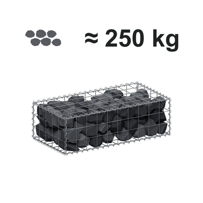 Gabion 100 cm x 30 cm x 50 cm (L x H x D), maskestørrelse 10 cm x 10 cm, spiral