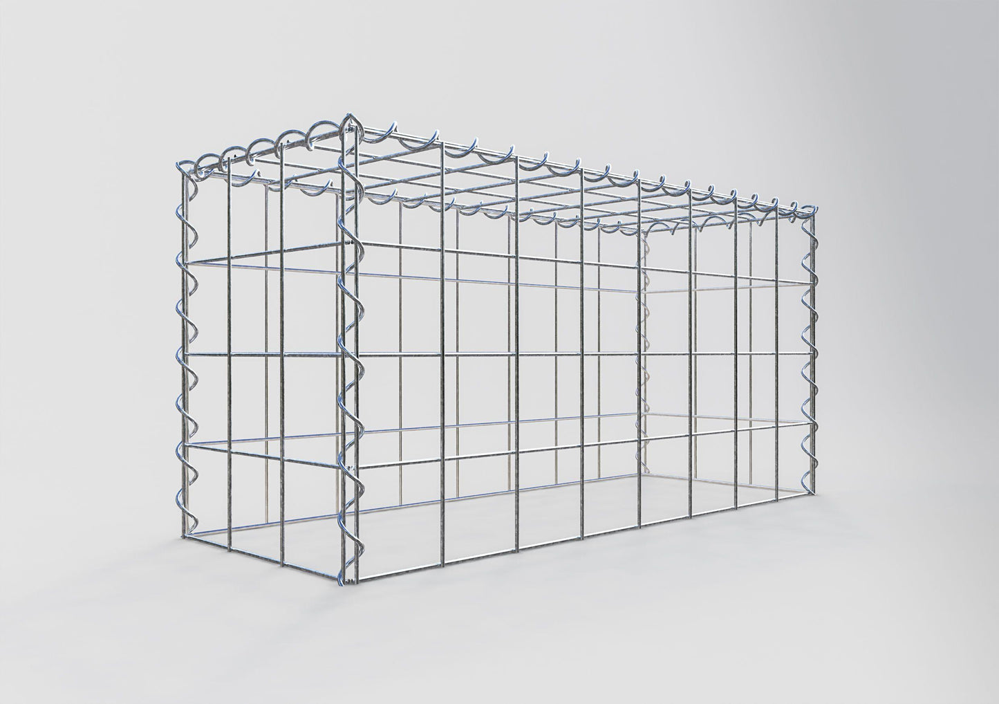 Gabion rapporté type 3 80 cm x 40 cm x 30 cm (L x H x P), mailles 10 cm x 10 cm, spirale