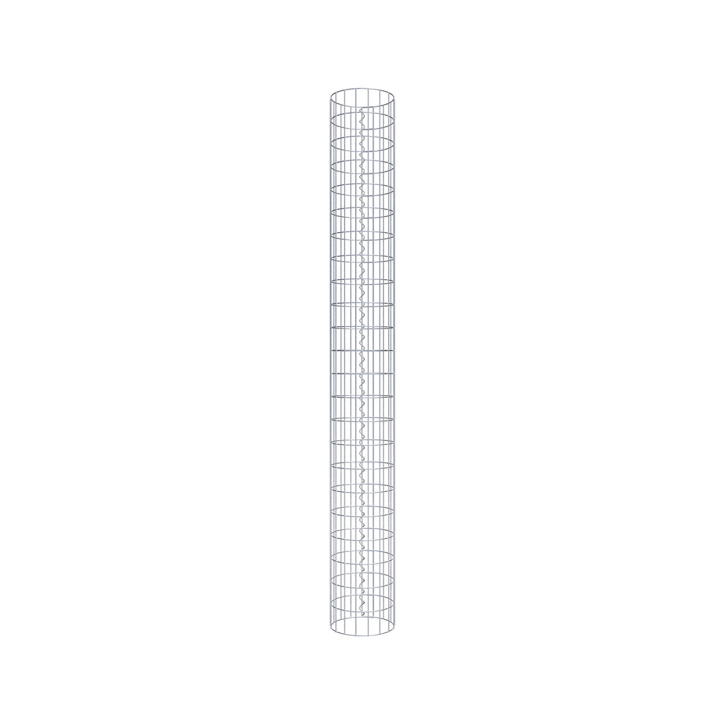 Gabion column around 27 cm diameter, 230 cm high, mesh size 5 cm x 10 cm