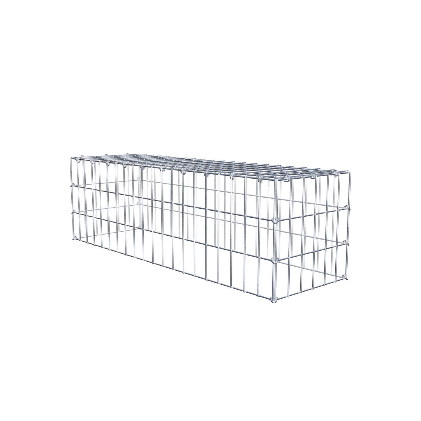 Gavión complementario de tipo 3 100 cm x 30 cm x 30 cm (largo x alto x fondo), malla 5 cm x 10 cm, anillo en C