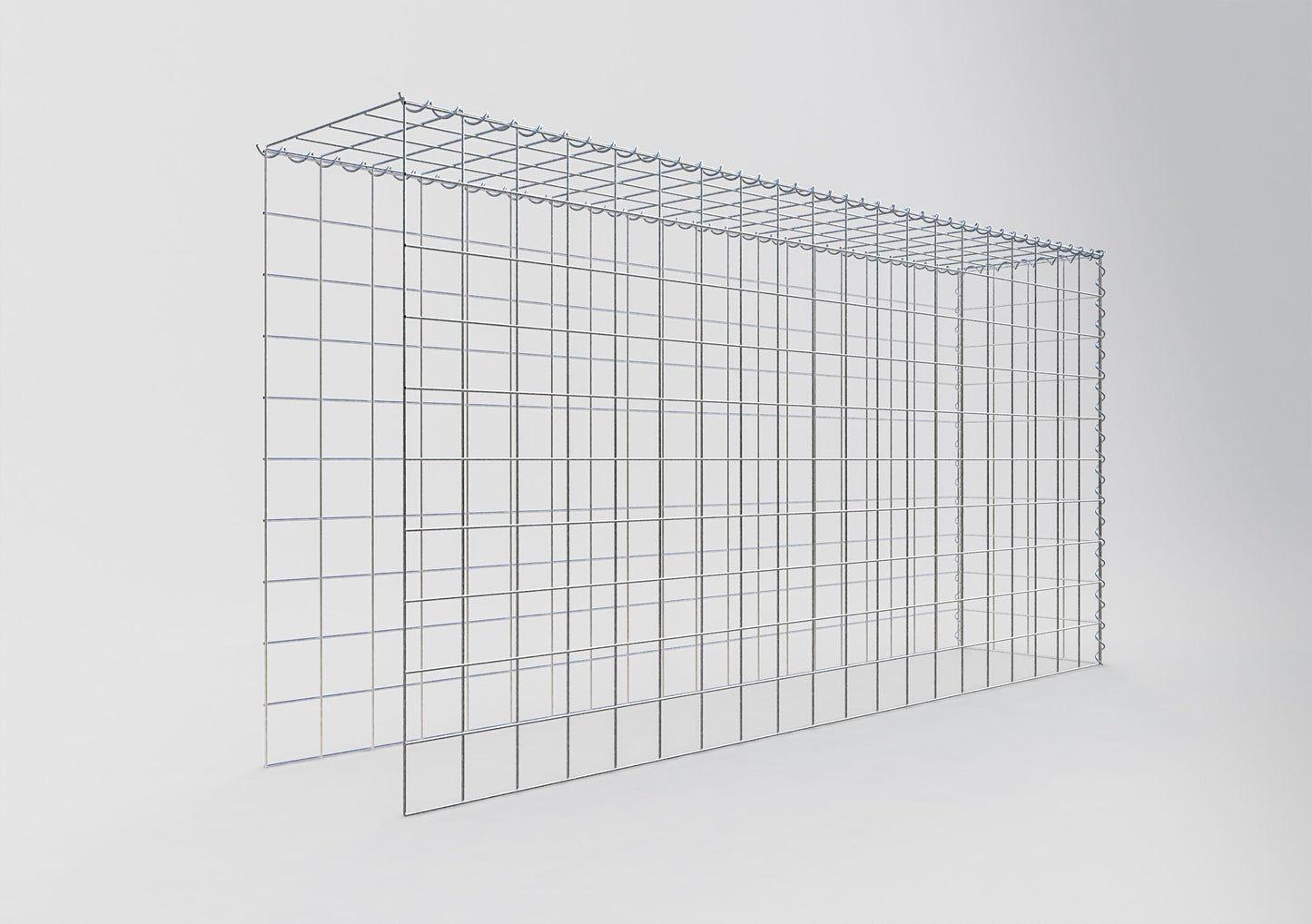 Grown-on gabion type 4 200 cm x 100 cm x 40 cm (L x H x D), mesh size 10 cm x 10 cm, spiral