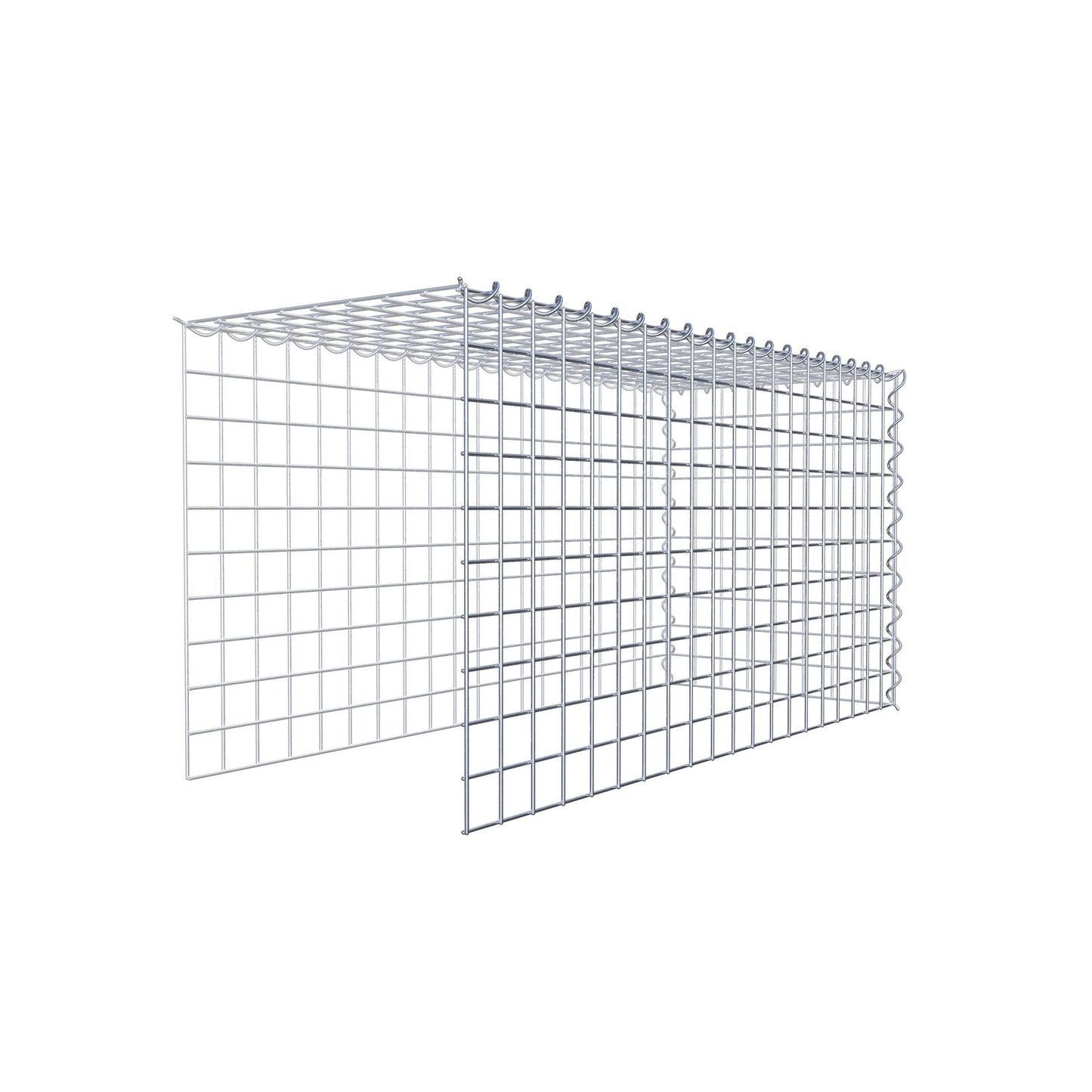 Opvokset gabion type 4 100 cm x 50 cm x 40 cm (L x H x D), maskestørrelse 5 cm x 5 cm, spiral