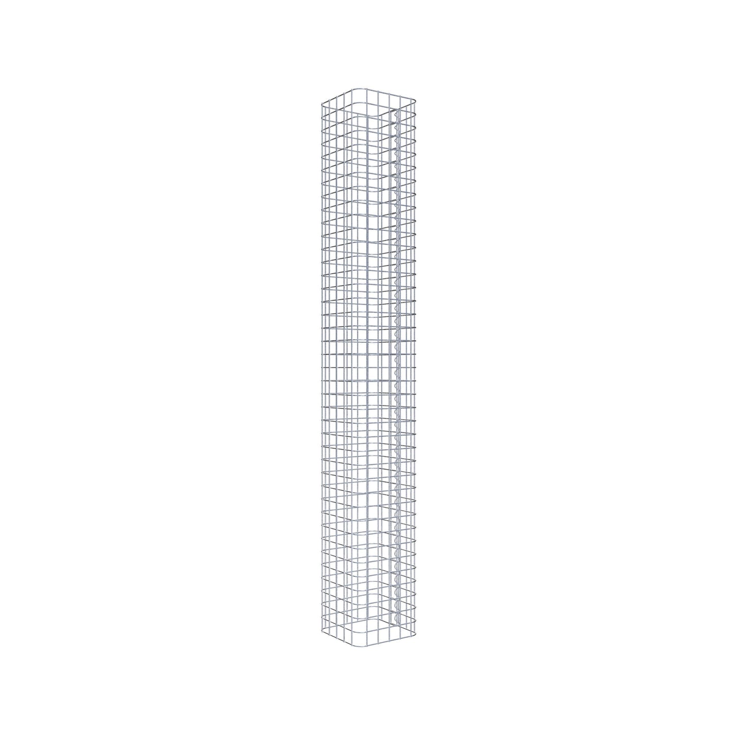 Coluna de gabião quadrada galvanizada a quente, 27 cm x 27 cm, 200 cm de altura, malha 5 cm x 5 cm
