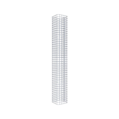 Coluna de gabião quadrada galvanizada a quente, 27 cm x 27 cm, 200 cm de altura, malha 5 cm x 5 cm