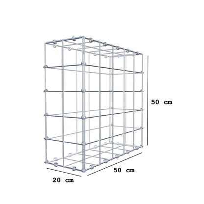 Gabione 50 cm x 50 cm x 20 cm (L x H x T), Maschenweite 10 x 10 cm, Spiralring