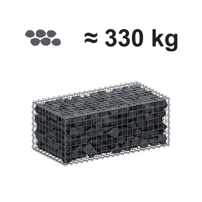 Gabião 100 cm x 40 cm x 50 cm (C x A x P), malhagem 5 cm x 5 cm, espiral
