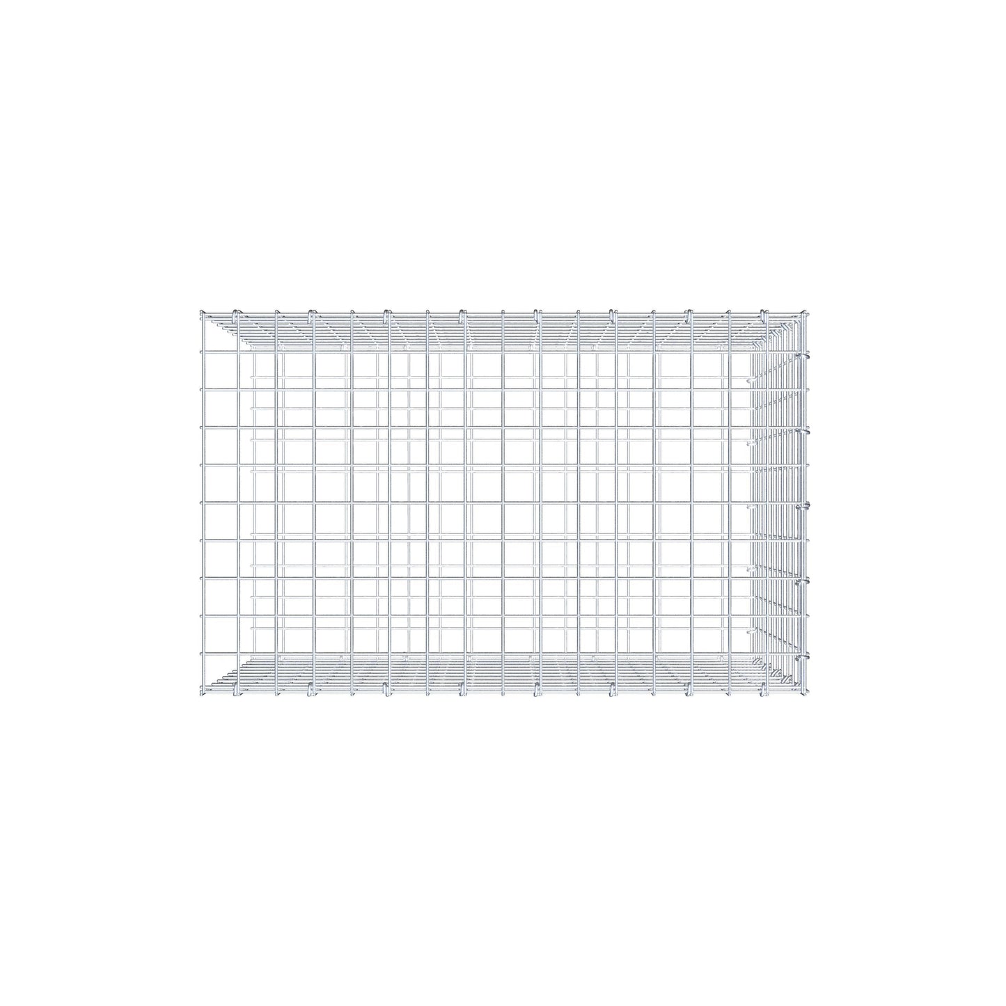Mounted gabion type 2 80 cm x 50 cm x 50 cm (L x H x D), mesh size 5 cm x 5 cm, C-ring