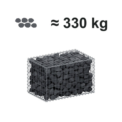 Gabion 80 cm x 50 cm x 50 cm (L x H x D), maskestørrelse 5 cm x 10 cm, spiral