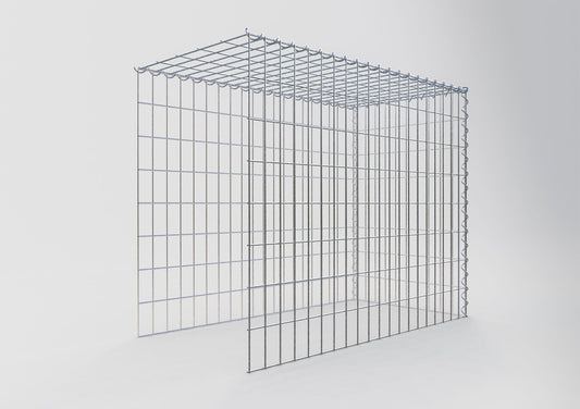Opvokset gabion type 4 100 cm x 80 cm x 50 cm (L x H x D), maskestørrelse 5 cm x 10 cm, spiral