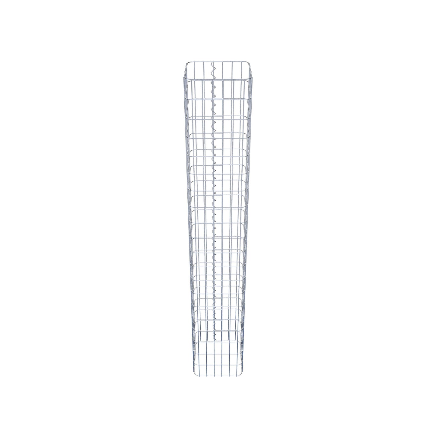 Coluna de gabião quadrada galvanizada a quente, 32 cm x 32 cm, 200 cm de altura, malha 5 x 10 cm