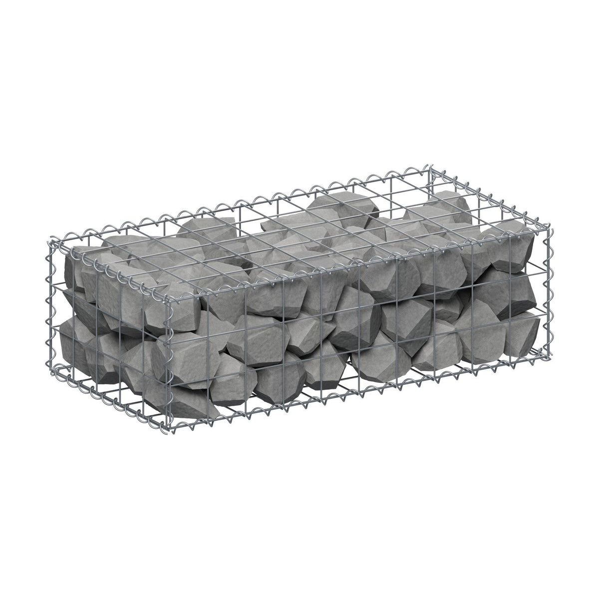 Gabion 100 cm x 30 cm x 50 cm (L x H x D), maskestørrelse 10 cm x 10 cm, spiral