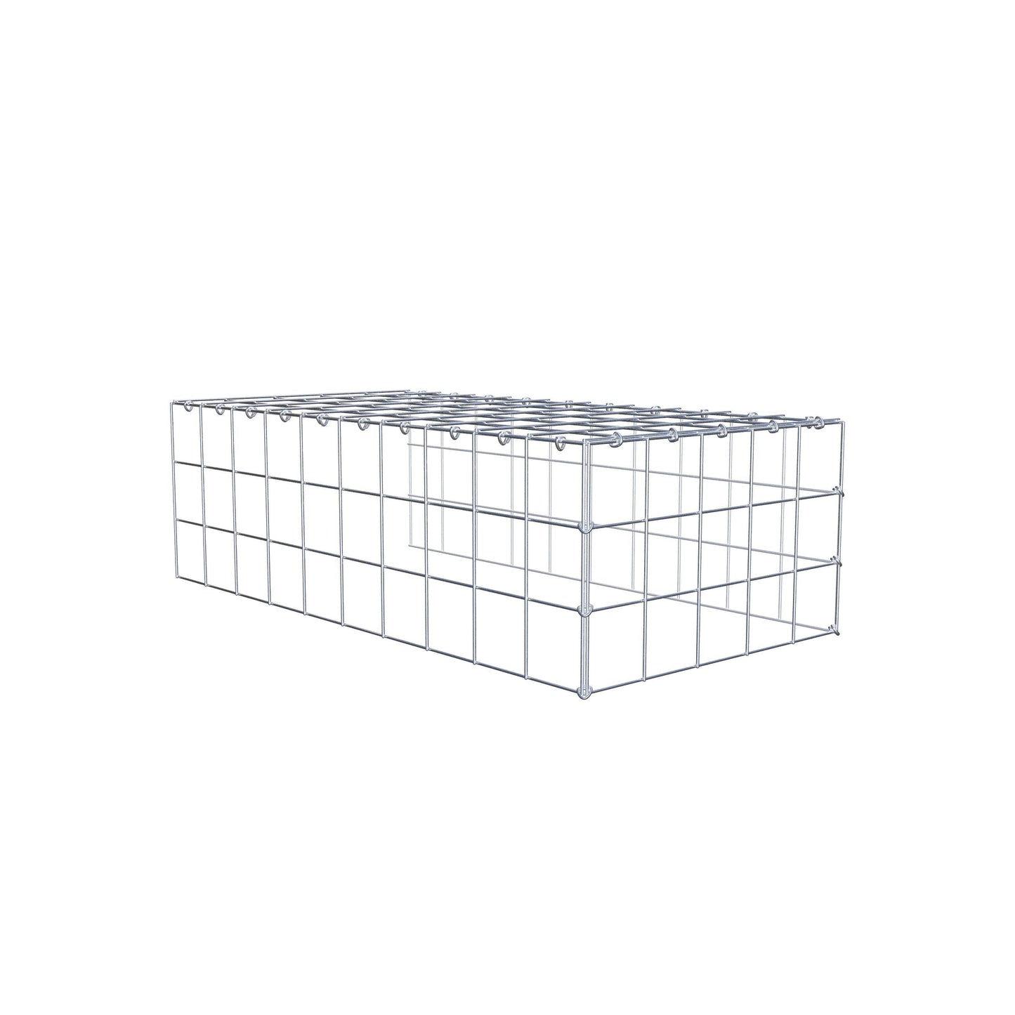 Extra gabion typ 4 100 cm x 30 cm x 50 cm (L x H x D), maskstorlek 10 cm x 10 cm, C-ring
