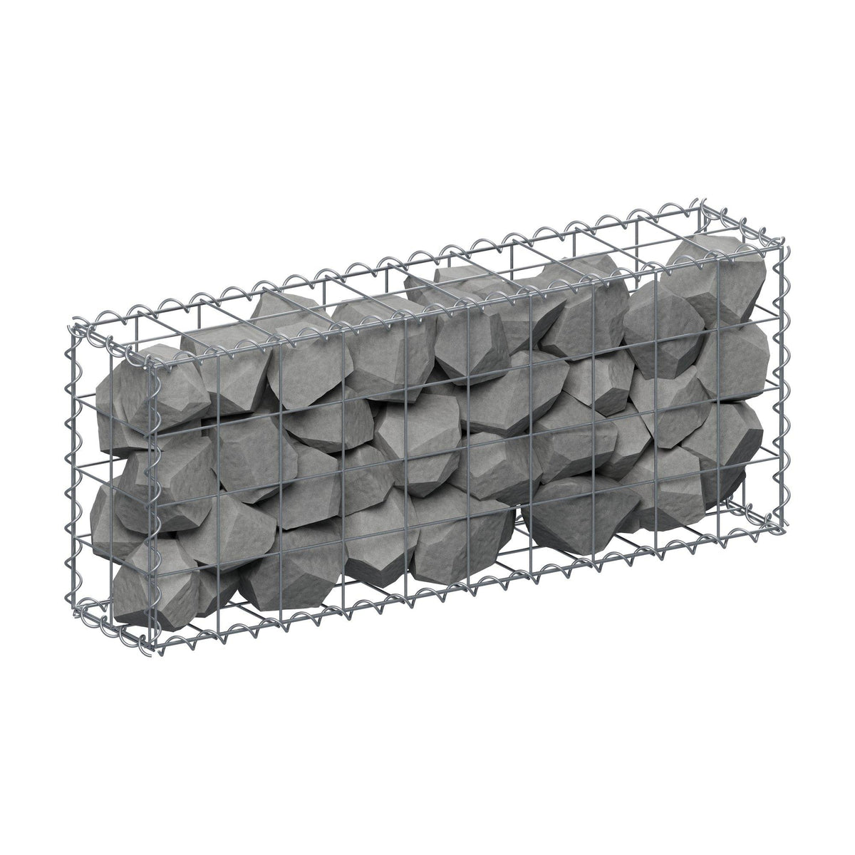 Gabion 100 cm x 40 cm x 20 cm (L x H x D), maskestørrelse 10 cm x 10 cm, spiral