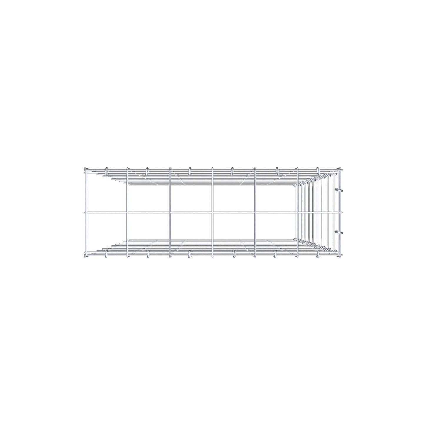Monteret gabion type 4 100 cm x 60 cm x 20 cm (L x H x D), maskestørrelse 10 cm x 10 cm, C-ring