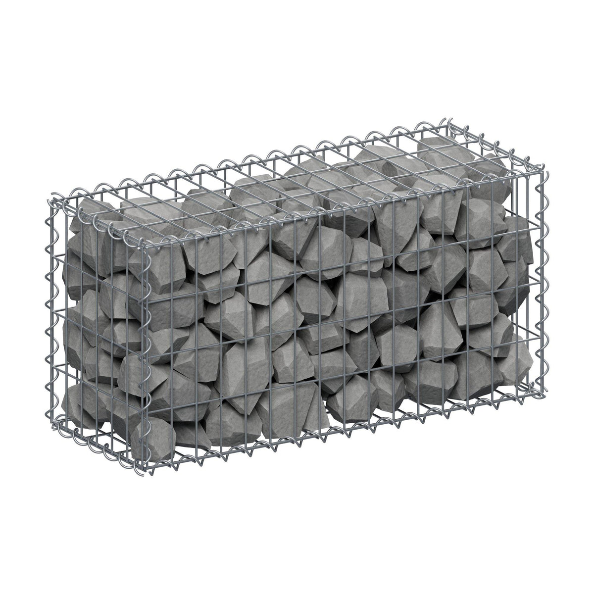Gabion 80 cm x 40 cm x 30 cm (L x H x D), mesh size 5 cm x 10 cm, spiral