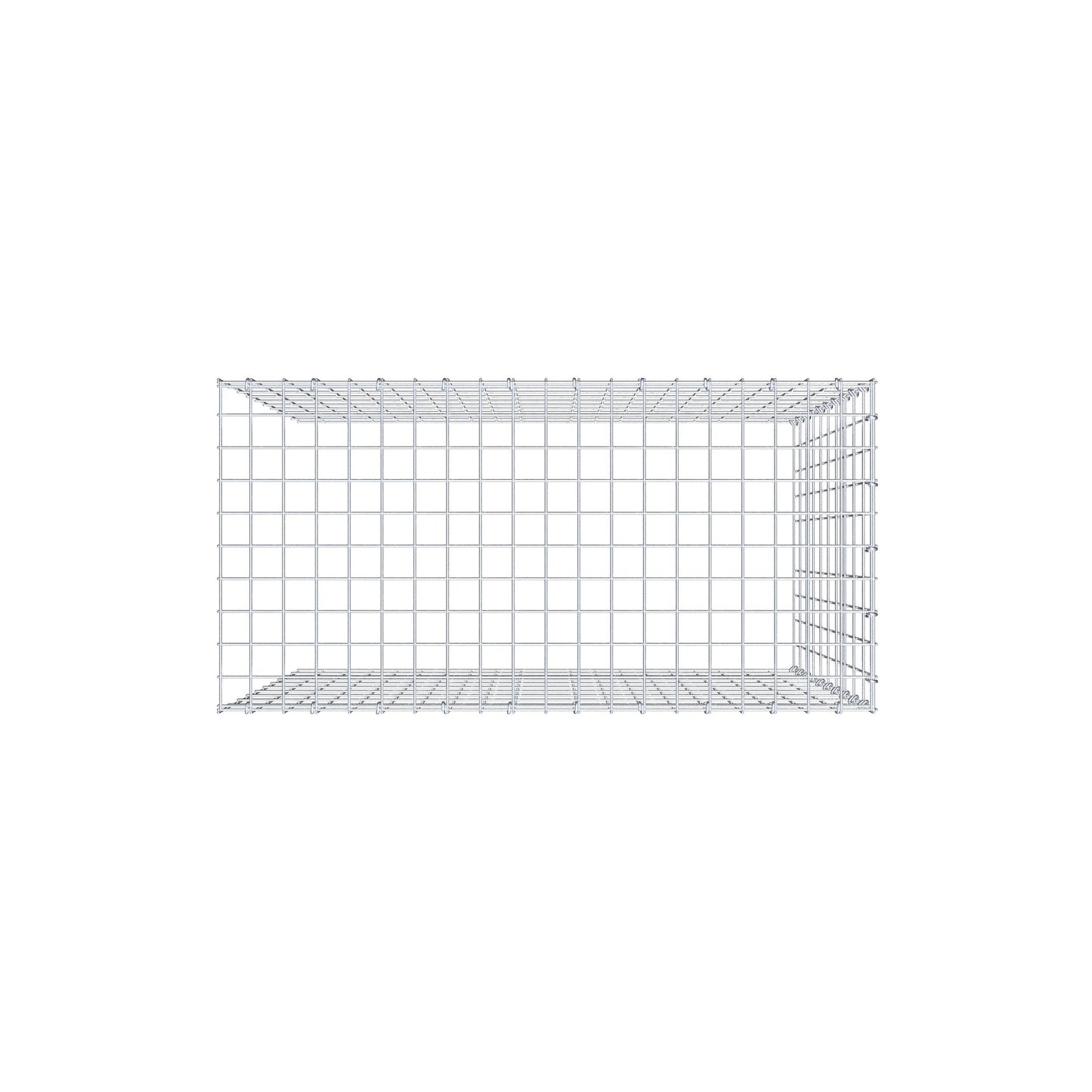 Monteret gabion type 4 100 cm x 100 cm x 50 cm (L x H x D), maskestørrelse 5 cm x 10 cm, C-ring