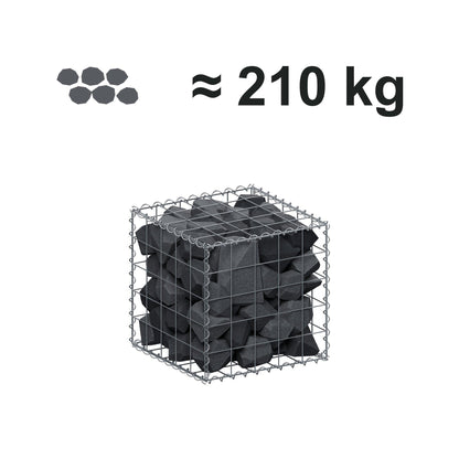 Gabione 50 cm x 50 cm x 50 cm (L x H x T), Maschenweite 10 cm x 10 cm, Spirale