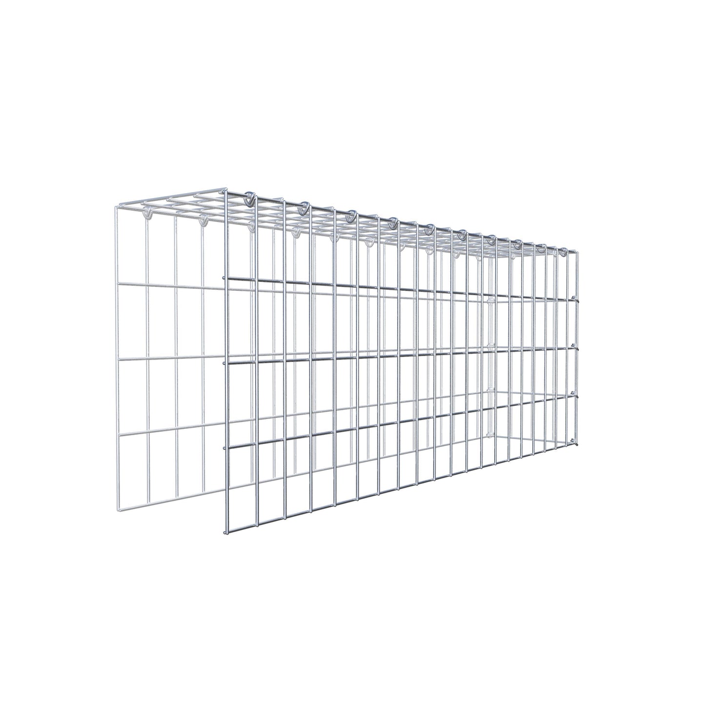 Monteret gabion type 4 100 cm x 40 cm x 20 cm (L x H x D), maskestørrelse 5 cm x 10 cm, C-ring