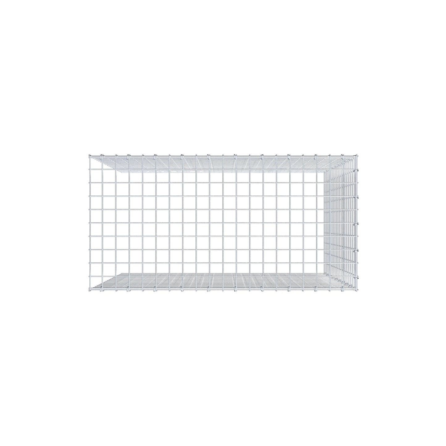 Monteret gabion type 4 100 cm x 100 cm x 50 cm (L x H x D), maskestørrelse 5 cm x 5 cm, C-ring