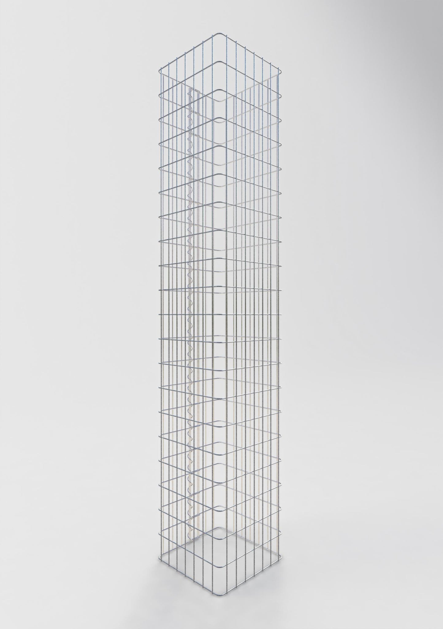 Colonna di gabbioni angolare 37 cm x 37 cm, altezza 200 cm, MW 5 cm x 10 cm