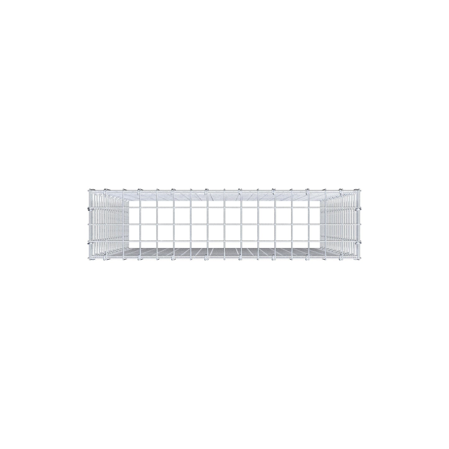 Typ 3 påbyggnadsgabion 100 cm x 80 cm x 20 cm (L x H x D), maskstorlek 5 cm x 5 cm, C-ring