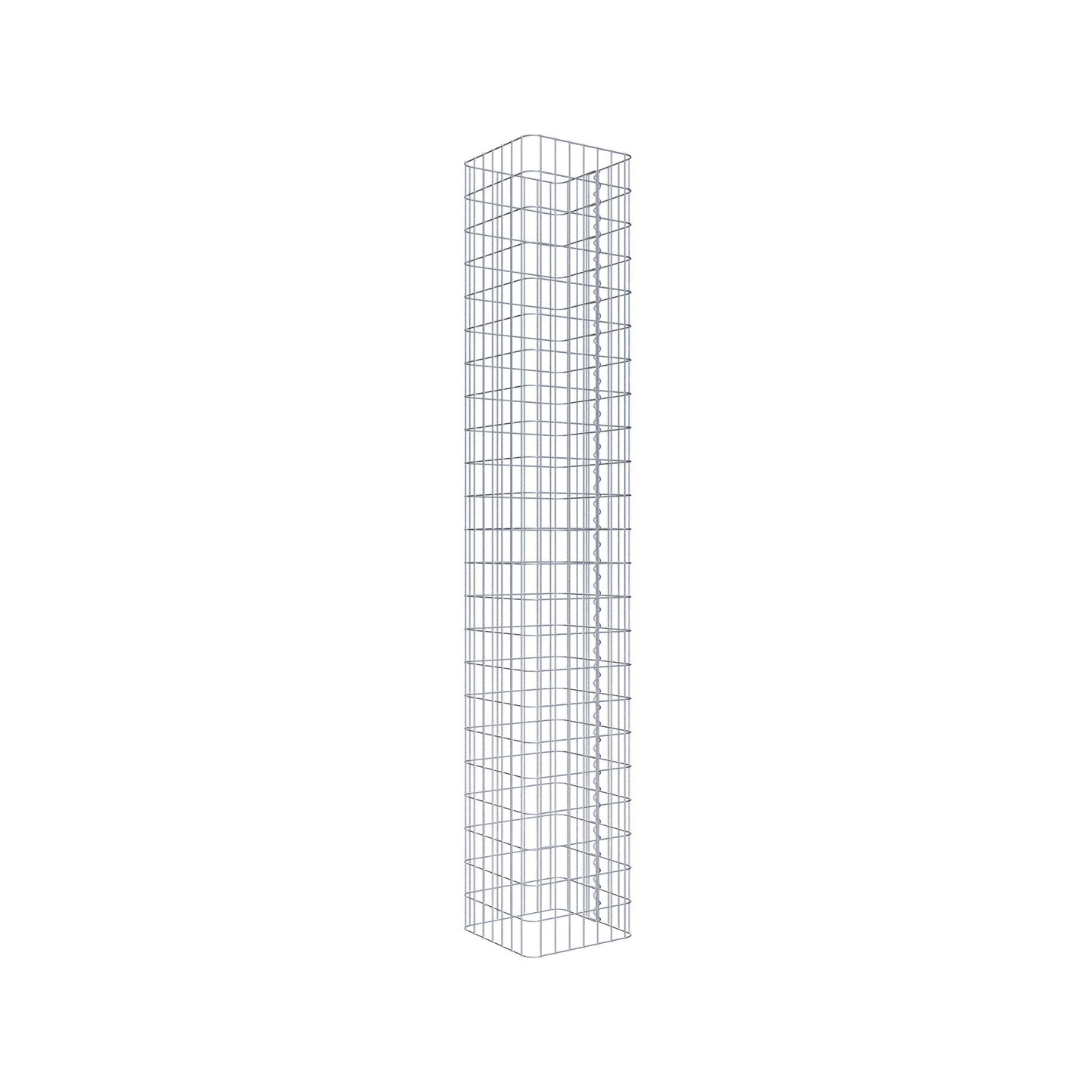 Coluna de gabião quadrada 37 cm x 37 cm, 230 cm de altura, PM 5 cm x 10 cm
