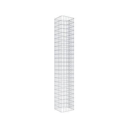 Coluna de gabião quadrada 37 cm x 37 cm, 230 cm de altura, PM 5 cm x 10 cm