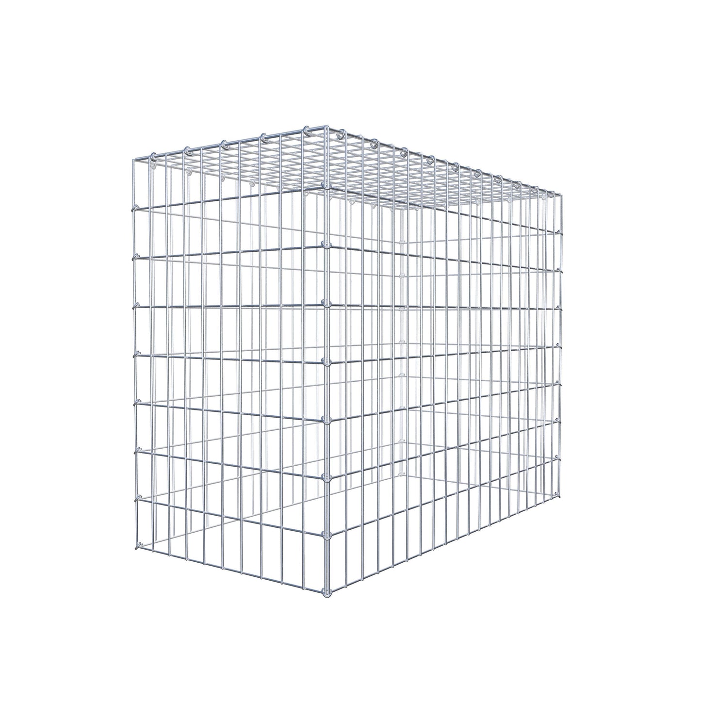 Typ 3 påbyggnadsgabion 100 cm x 80 cm x 50 cm (L x H x D), maskstorlek 5 cm x 10 cm, C-ring
