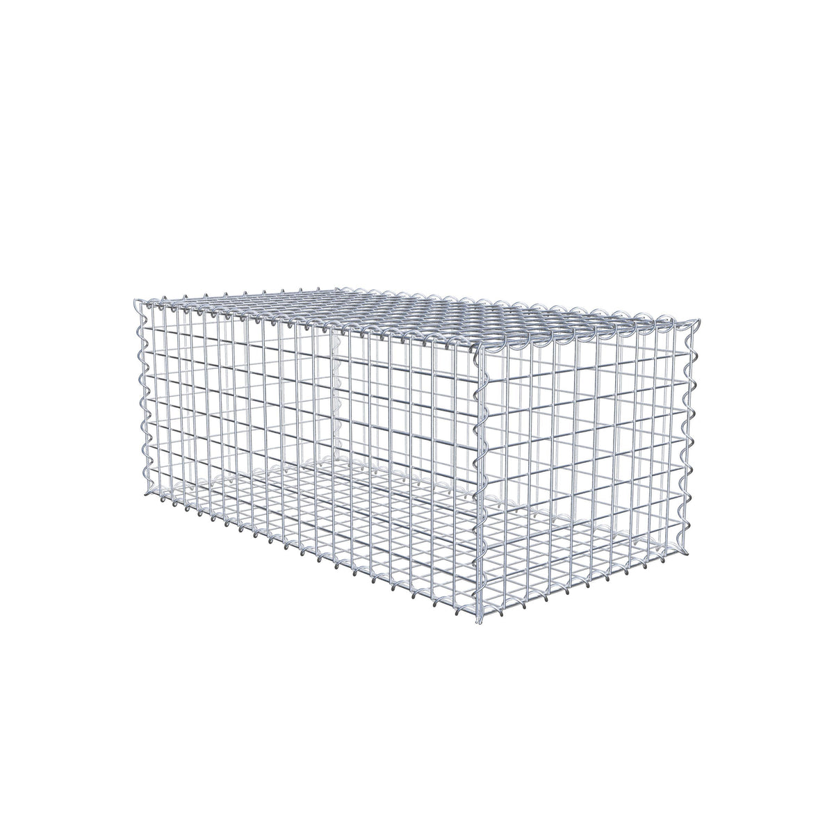Gabião 100 cm x 40 cm x 50 cm (C x A x P), malhagem 5 cm x 5 cm, espiral