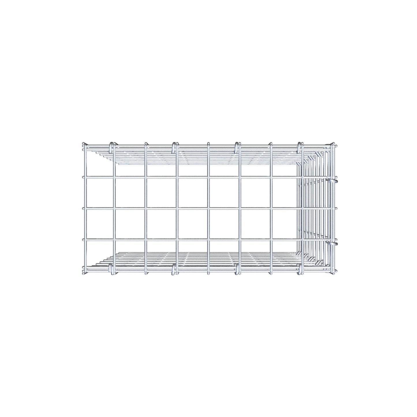 Monteret gabion type 4 50 cm x 40 cm x 20 cm (L x H x D), maskestørrelse 5 cm x 5 cm, C-ring