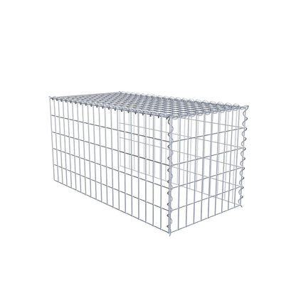 Opvokset gabion type 4 100 cm x 50 cm x 50 cm (L x H x D), maskestørrelse 5 cm x 10 cm, spiral
