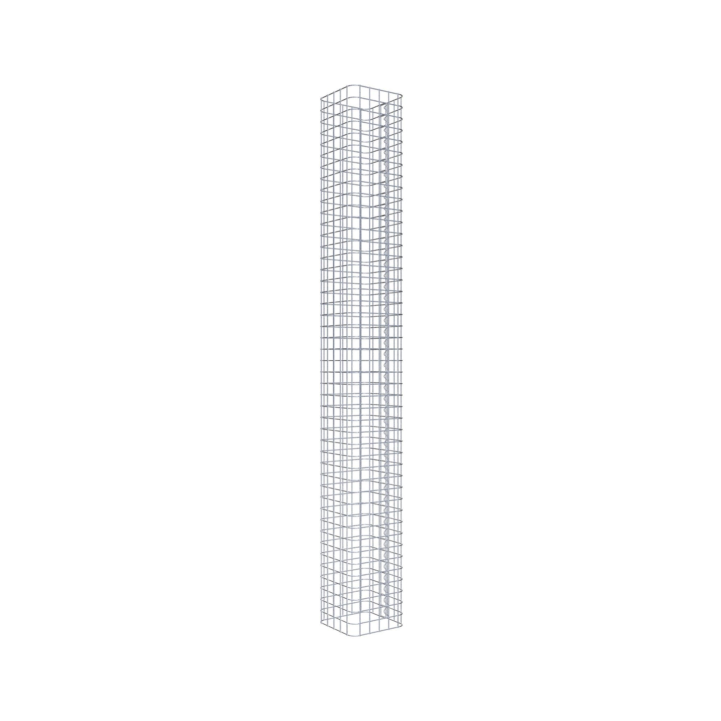 Coluna de gabião quadrada 27 cm x 27 cm, 230 cm de altura, PM 5 cm x 5 cm