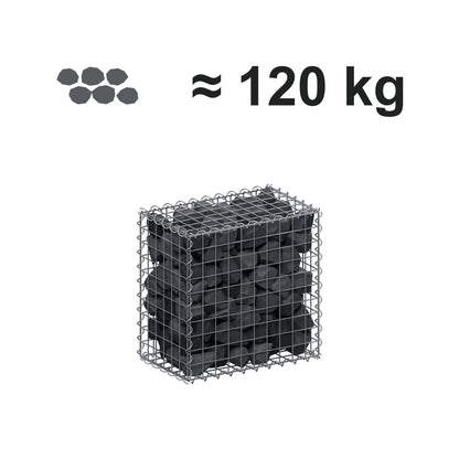 Gabione 50 cm x 50 cm x 30 cm (L x H x T), Maschenweite 5 cm x 5 cm, Spirale